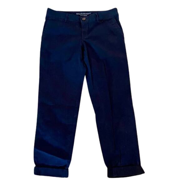 Banana Republic City Chino Cuff Hem Ankle Pant in Navy Blue Size 2 Petite - Picture 3 of 5
